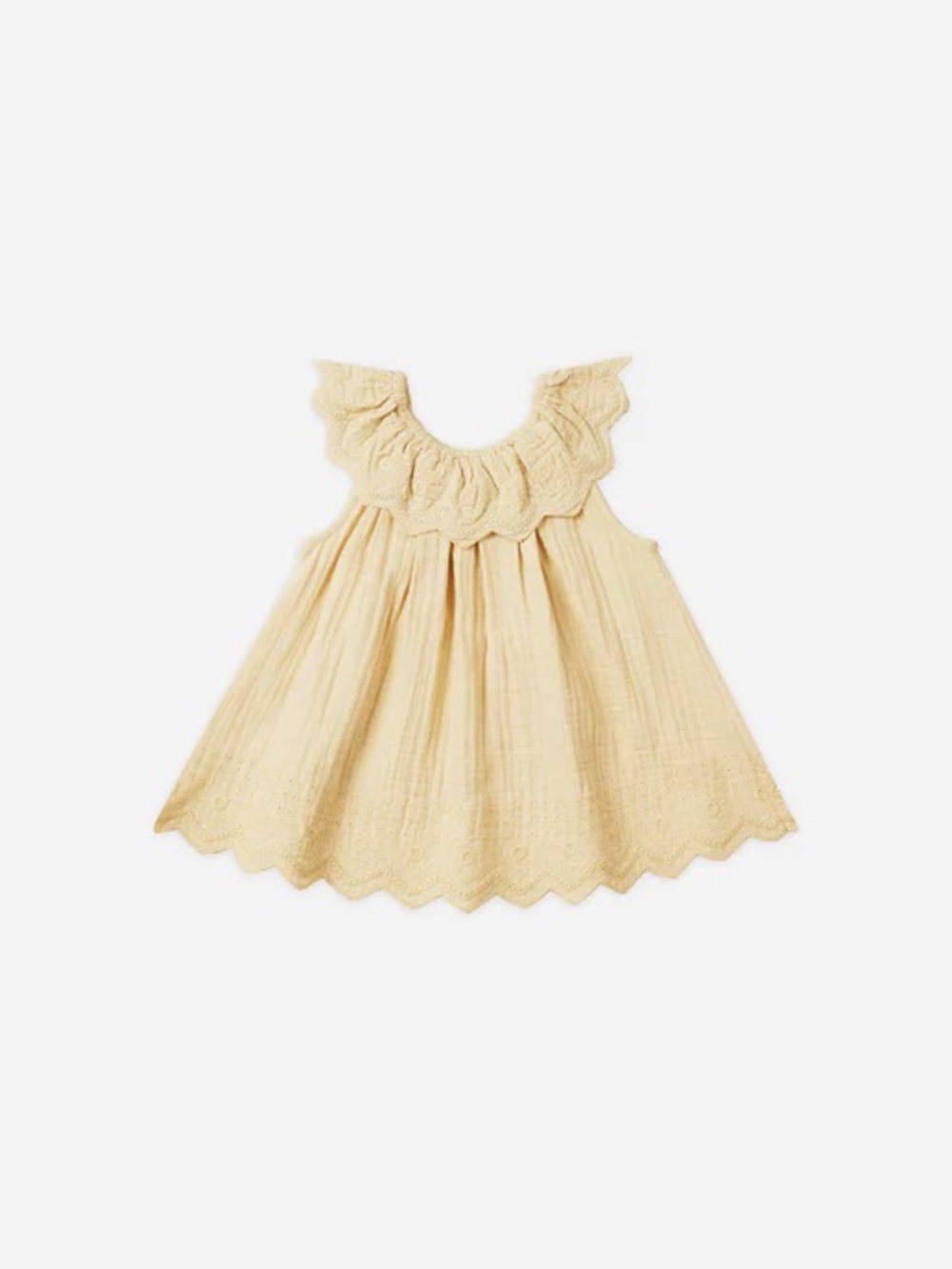 Quincy Mae Isla Dress in Lemon w/ diaper cover